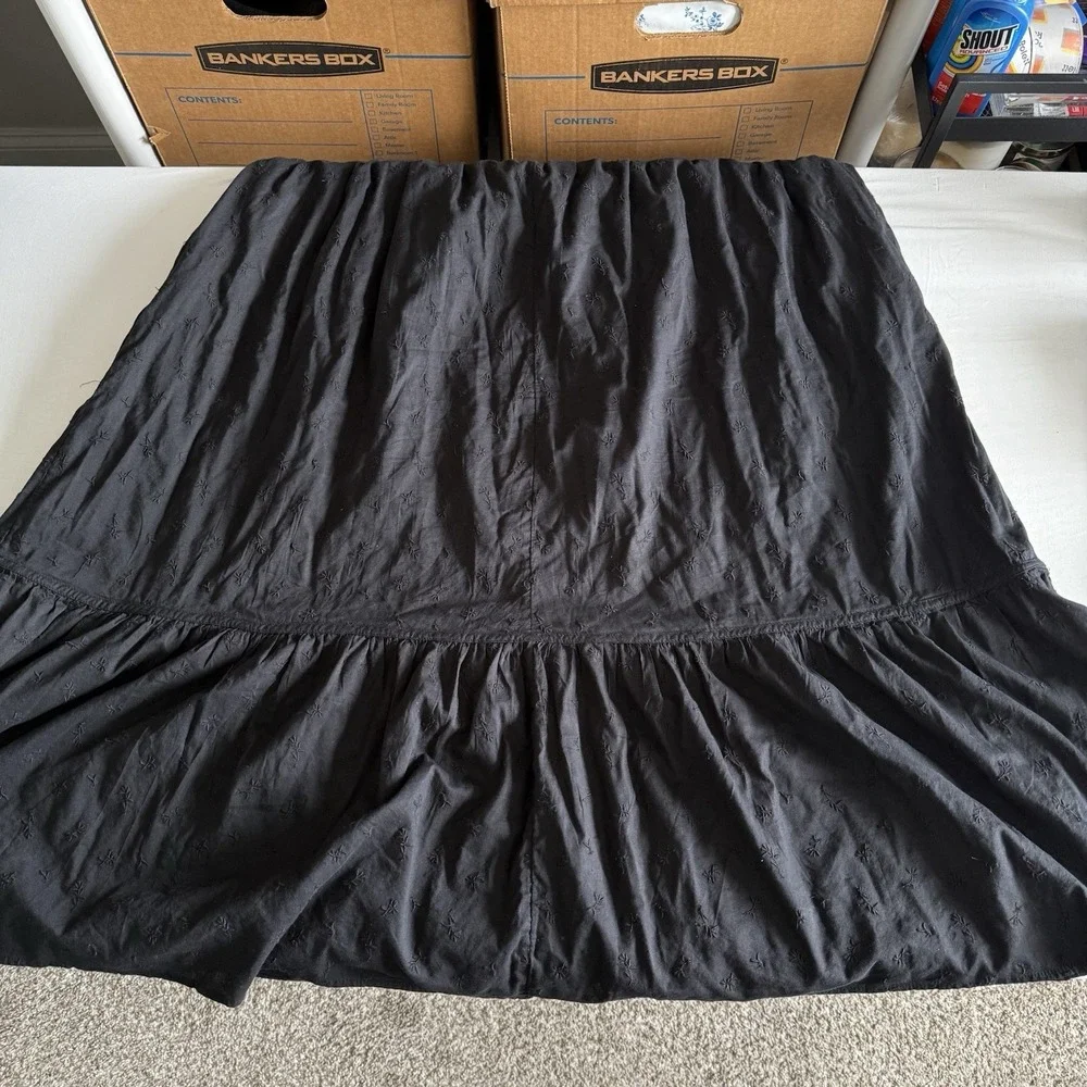 Old Navy Maxi Dress XL Tiered Dark Romantic Cottage Modest Witchy Peasant Black - Picture 9 of 16